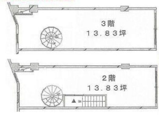 自由が丘新月ビル 2・3階 間取り図