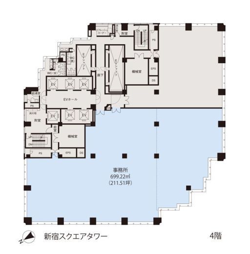 新宿スクエアタワー 4階 間取り図