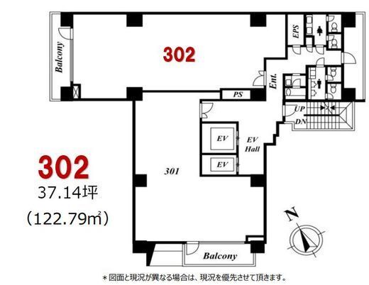 アクシオール三田 302 間取り図