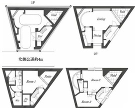 神山町戸建て B1-4階 間取り図