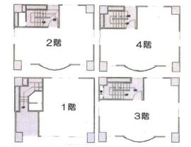 (仮称)大伝馬町オフィス 1-4階 間取り図