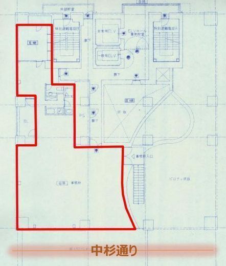 レジディアタワー麻布十番(店舗・事務所) 2階 間取り図