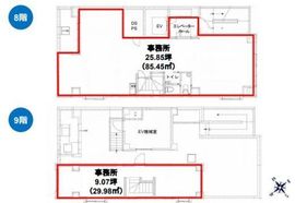 クレイン虎ノ門ビル 8+9階 間取り図