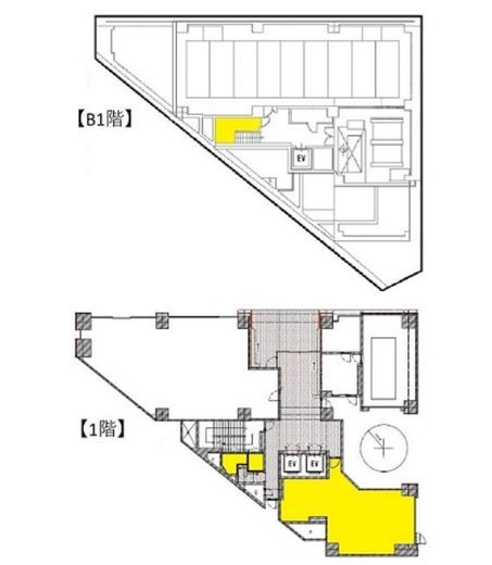 フロンティア東日本橋ビル B1階+1階 間取り図