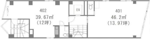 フランセビル(四ッ谷) 4階 間取り図