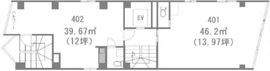 フランセビル(四ッ谷) 4階 間取り図