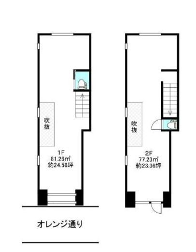 孔雀堂ビル 1-2階 間取り図
