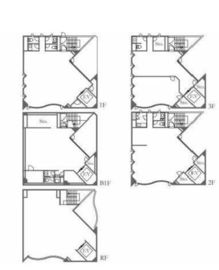 初台2丁目一棟ビル B1-3階 間取り図
