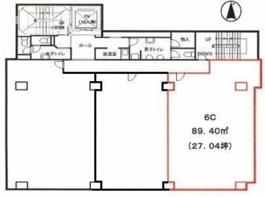 セキサクビル 6階C 間取り図