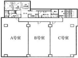 セキサクビル 6階B+C 間取り図