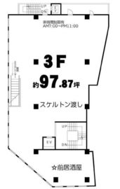 高田馬場地下鉄名店ビル 3階 間取り図