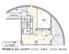 アンフィニ赤坂 007号室 間取り図