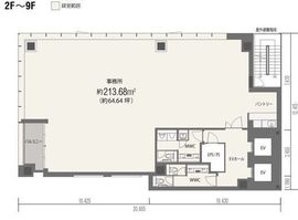 キューブワン八丁堀 6階 間取り図