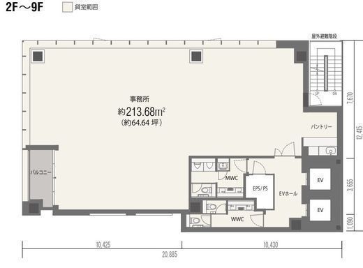 キューブワン八丁堀 5階 間取り図