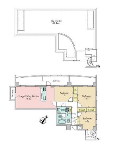 エクレール外苑西 (SOHO) 1002 間取り図