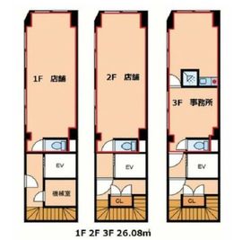 オーシャンビルデング(店舗・事務所) 1-3階 間取り図