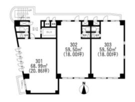 江戸川橋杉原ビル 301 間取り図