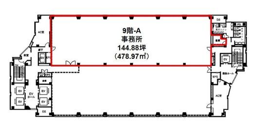 渋谷プロパティータワー 9階A 間取り図
