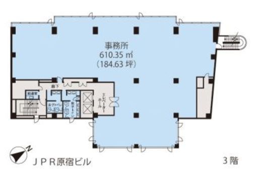 JPR原宿ビル 3階 間取り図