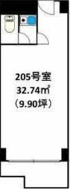 ニュー千駄ヶ谷マンション 205 間取り図