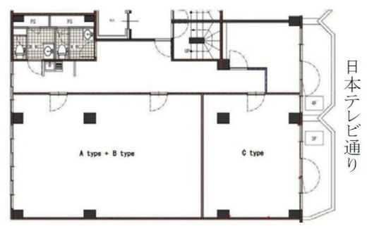 テシコ六番町ビル(旧:玉柳ビル) 3階A+B 間取り図