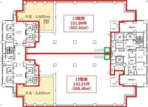 スフィアタワー天王洲 13階東 間取り図