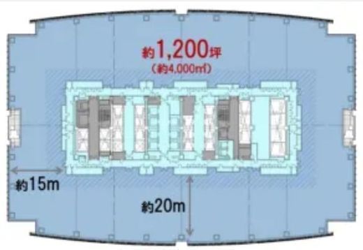 東京ミッドタウン八重洲 八重洲セントラルタワー 1001 間取り図