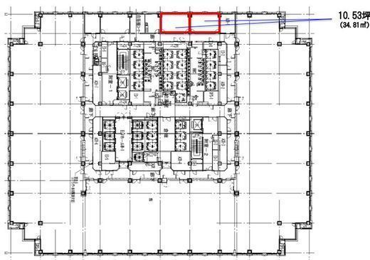 品川グランドセントラルタワー 17階事務所6 間取り図