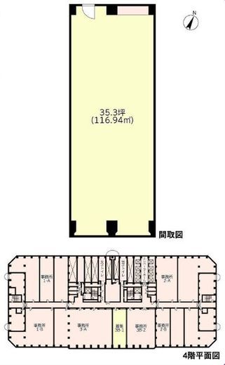 新宿アイランドタワー 4階3B-1 間取り図
