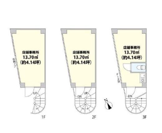 リヨンドール丸の内 1-3階 間取り図
