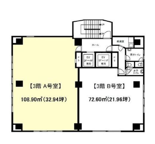 タックイレブン高田馬場 3階A 間取り図