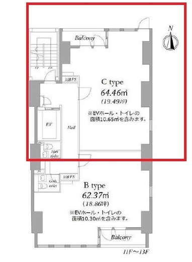 秋葉原STNフロント 11階C 間取り図