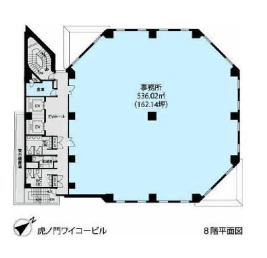 虎ノ門ワイコービル 8階 間取り図
