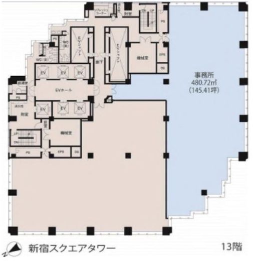 新宿スクエアタワー 13階2 間取り図