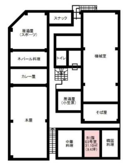 トーシン信濃町駅前(オフィスコオフィス信濃町)ビル B1階03 間取り図