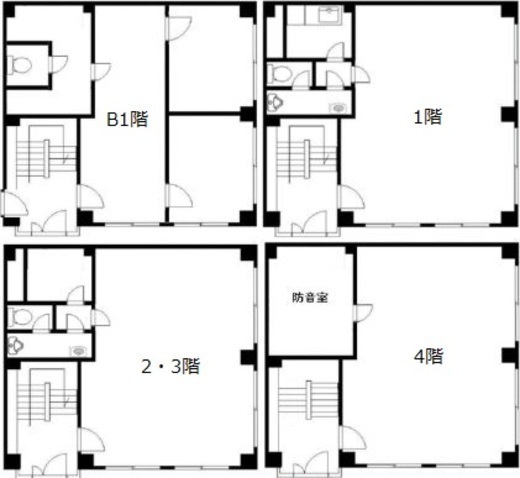 KEYビル B1-4階 間取り図