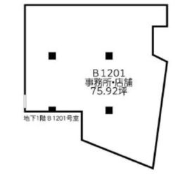 新宿アイランドタワー B1201 間取り図