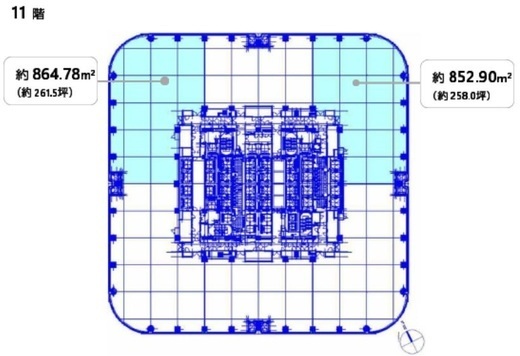 麻布台ヒルズ森JPタワー 11階2 間取り図