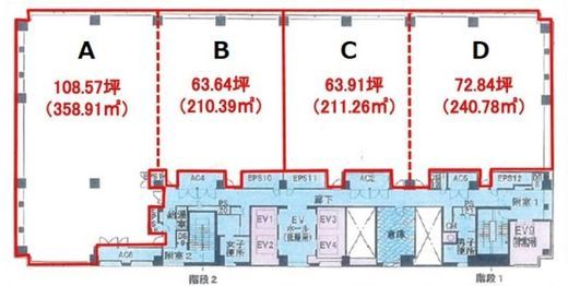 晴海アイランドトリトンスクエアオフィスタワーW 5階D 間取り図