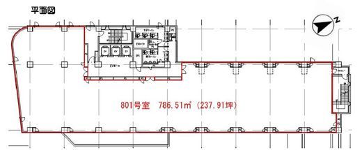 デュオ西新宿 801 間取り図