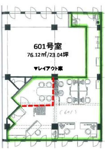 麻布台日ノ樹ビル 601 間取り図