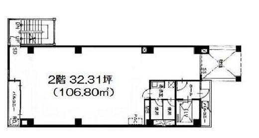 新宿曙橋ビル 2階 間取り図