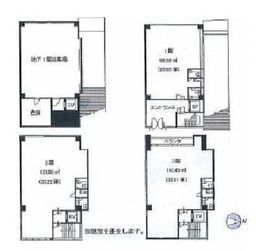若葉三信ビル 1階-3階(一括) 間取り図