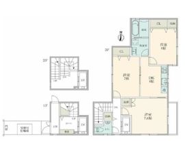 フラットイソ 1-3階 間取り図