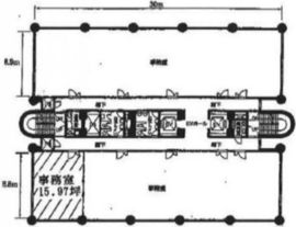 東京原木会館 6階南 間取り図