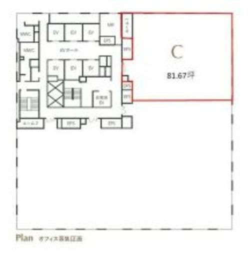 Dタワー西新宿 11階C 間取り図