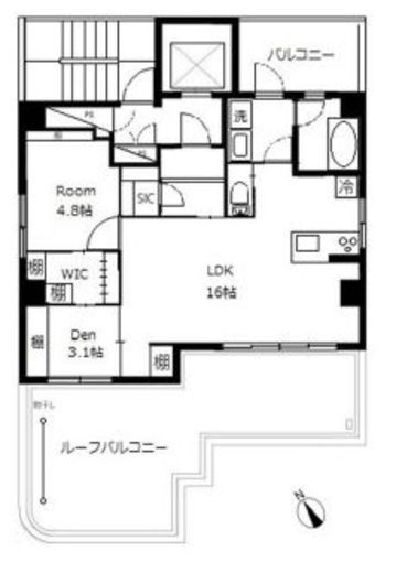 プライム東麻布 9階 間取り図