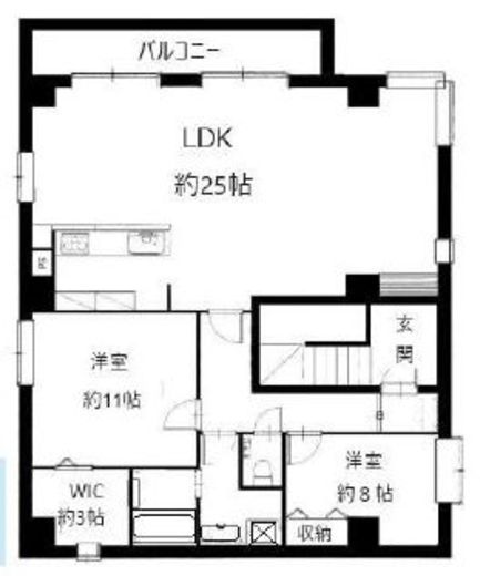 カーサ麻布西館 2階 間取り図