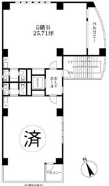 ユニオン駅前ビル 5階B棟 間取り図