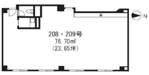 新宿Qフラットビル 208・209 間取り図